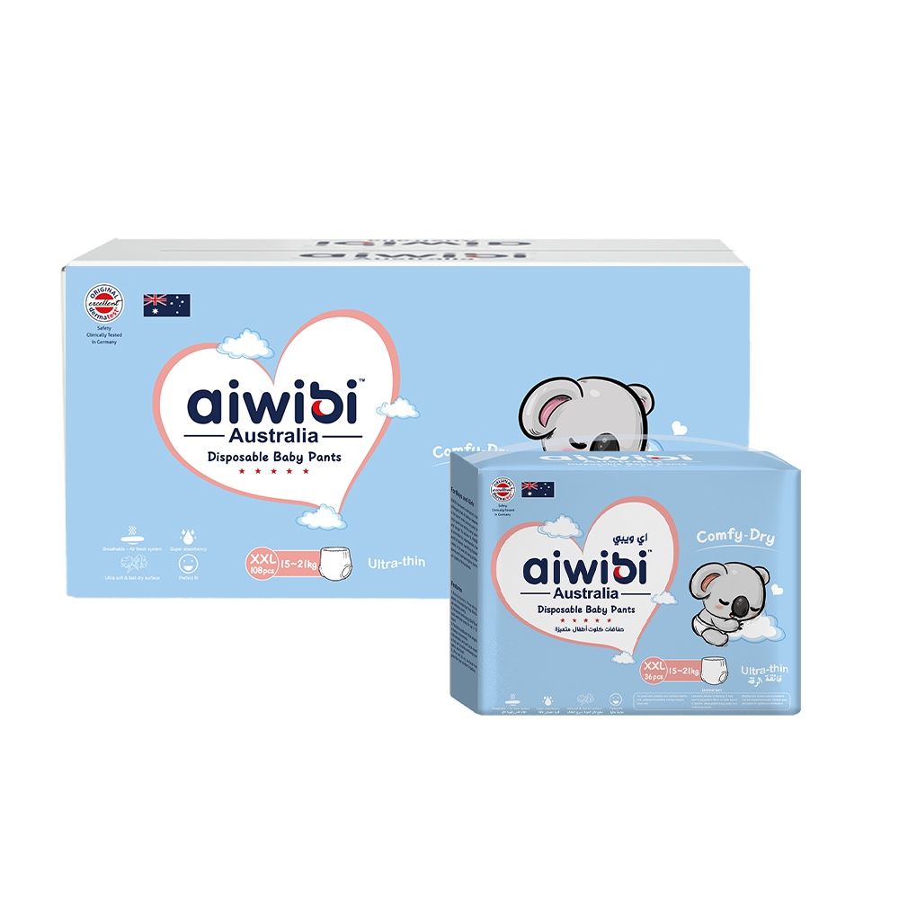 Aiwibi - Comfy Dry Baby Pants - 15-21kg - Pack of 3 - 108pcs - XXL