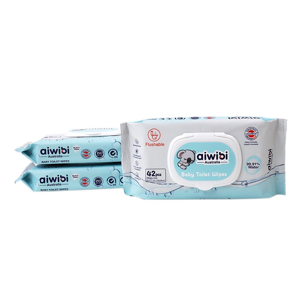 Aiwibi - Baby Toilet Wipes - Pack of 3 - 126pcs