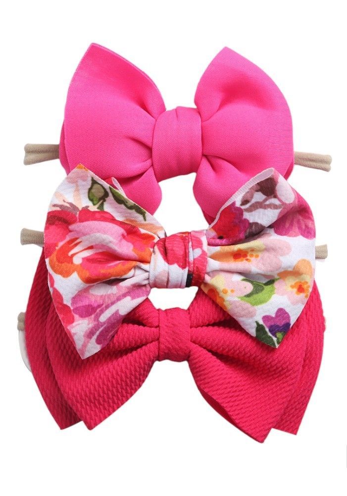 Bambimici - Dalia Assorted Ribbon Bow Headband For Babies - Pink