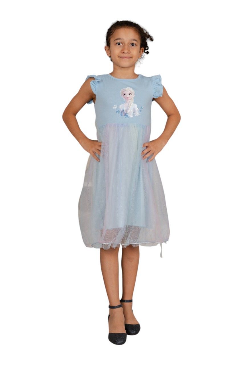 D' Daniela - Girl's Elsa Frozen Wonderland Dress - Blue