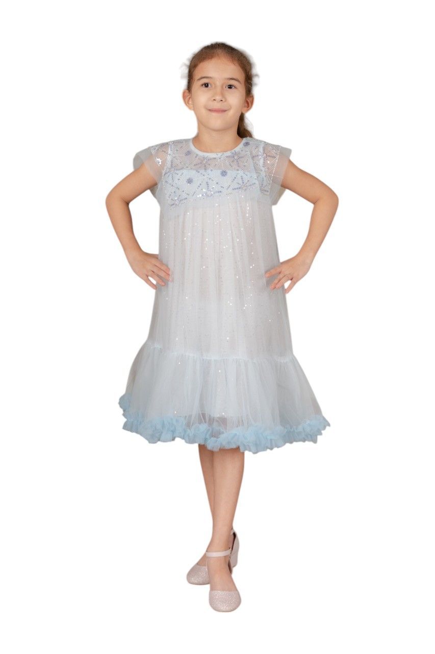 D' Daniela - Girl's Frozen Fantasy Dress - Baby Blue