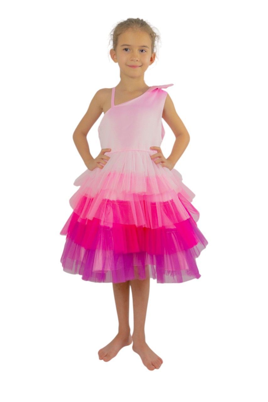 D' Daniela - Emelly Colourful Party Dress - Pink