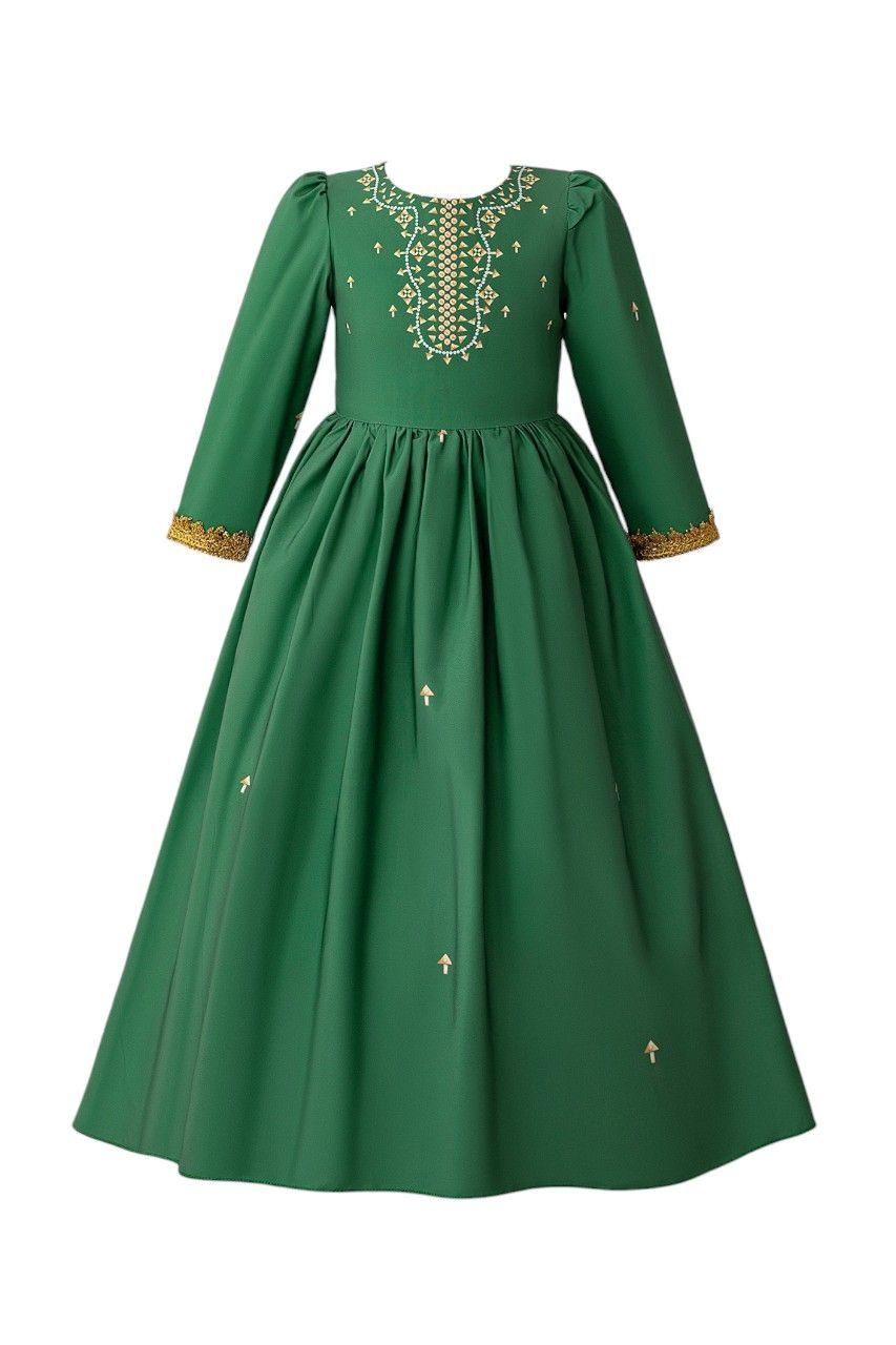 D' Daniela - Girl's Emerald Grace Jalabiya Dress - Green