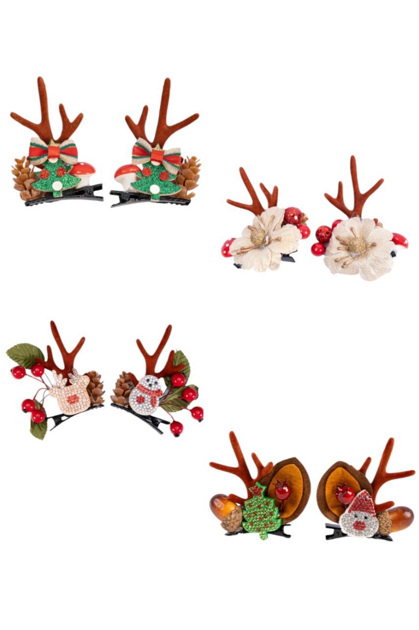 D' Daniela - 4 Pairs Of Christmas Hair Clips - Set R