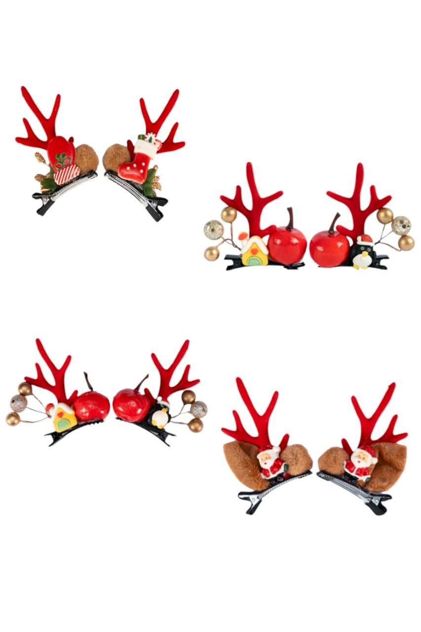 D' Daniela - 4 Pairs Of Christmas Hair Clips - Set T