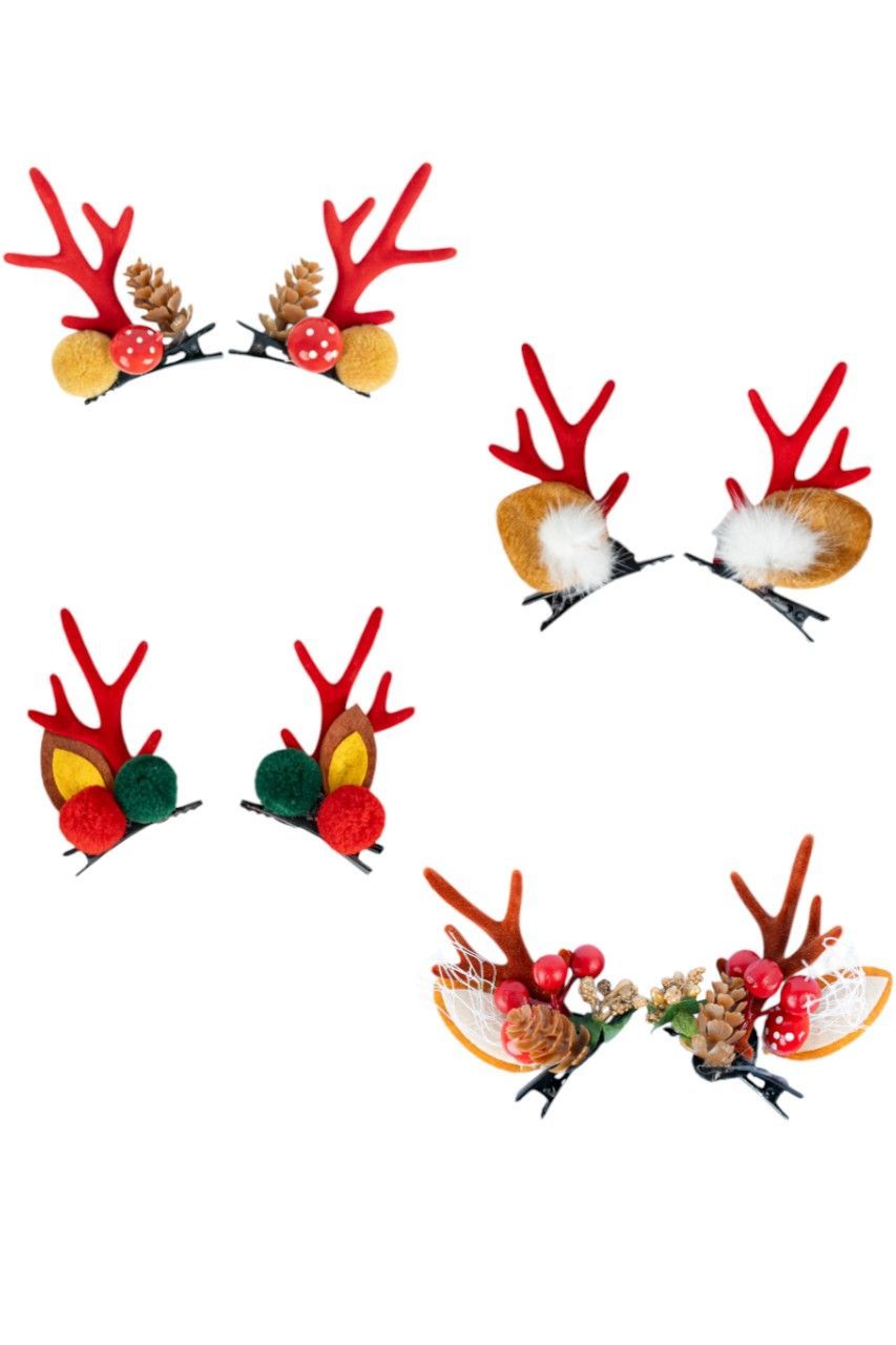 D' Daniela - 4 Pairs Of Christmas Hair Clips - Set U