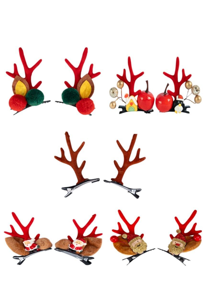 D' Daniela - 5 Pairs Of Christmas Hair Clips - Set X