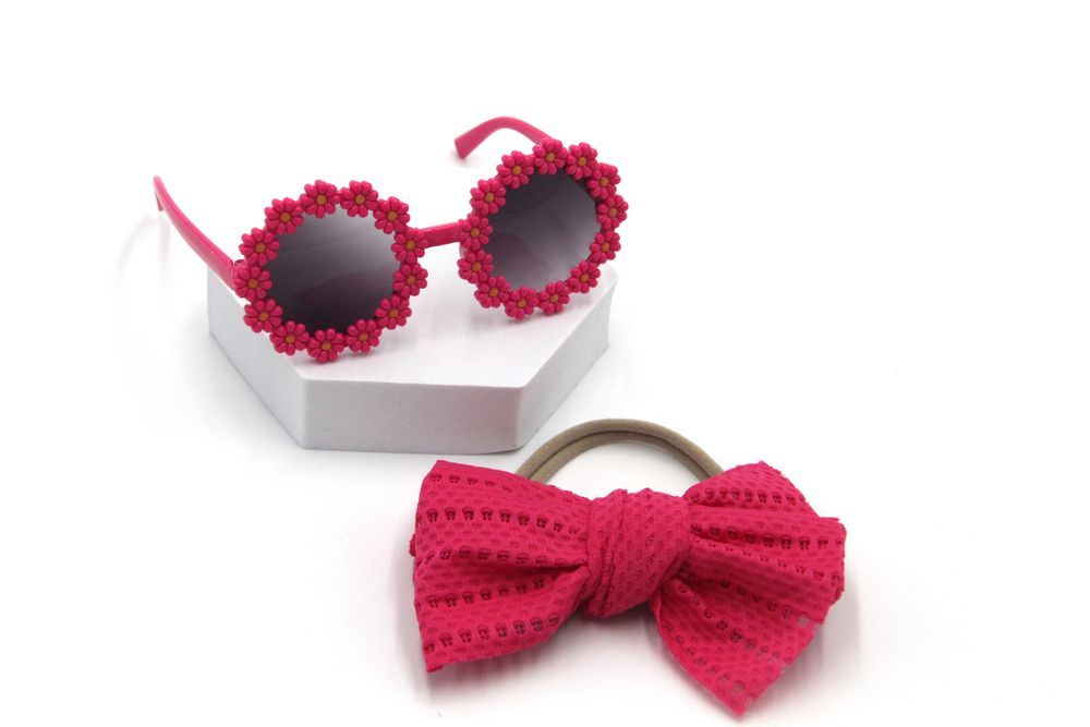 D' Daniela - Glasses and Headband Set For Babies and Girls - Hot Pink