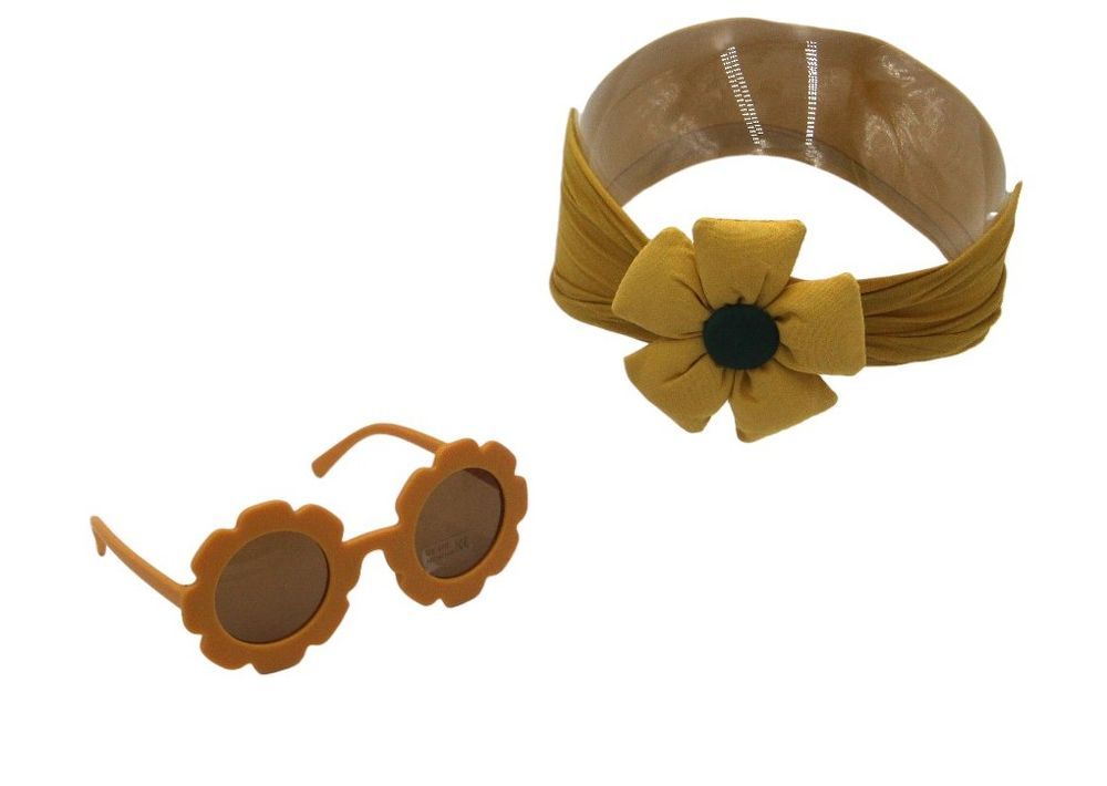 D' Daniela - Amirah Glasses & Flower Headband Set - Yellow