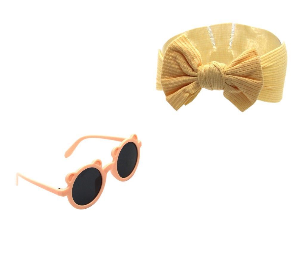 D' Daniela - Leila Rainbow Sunglasses And Bow Barrette Ponytail Set - 2 Pcs