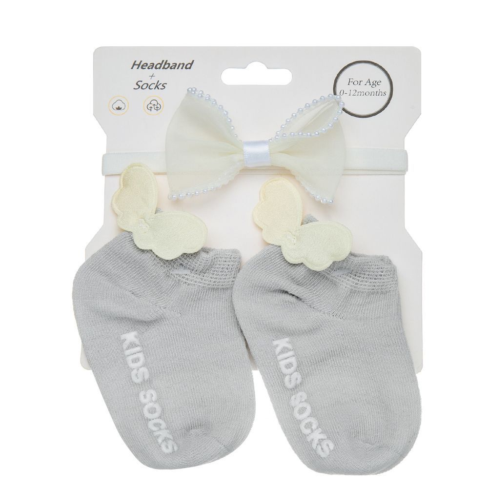 D' Daniela - Anna Headband And Socks Set - Grey