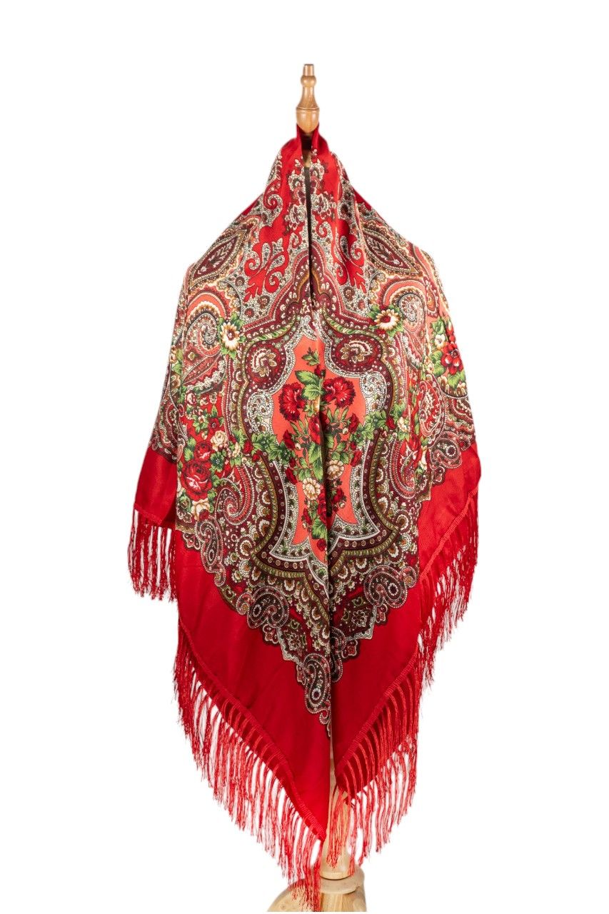 D' Daniela - Angelina Womens Cotton Long Tassel Print Shawl