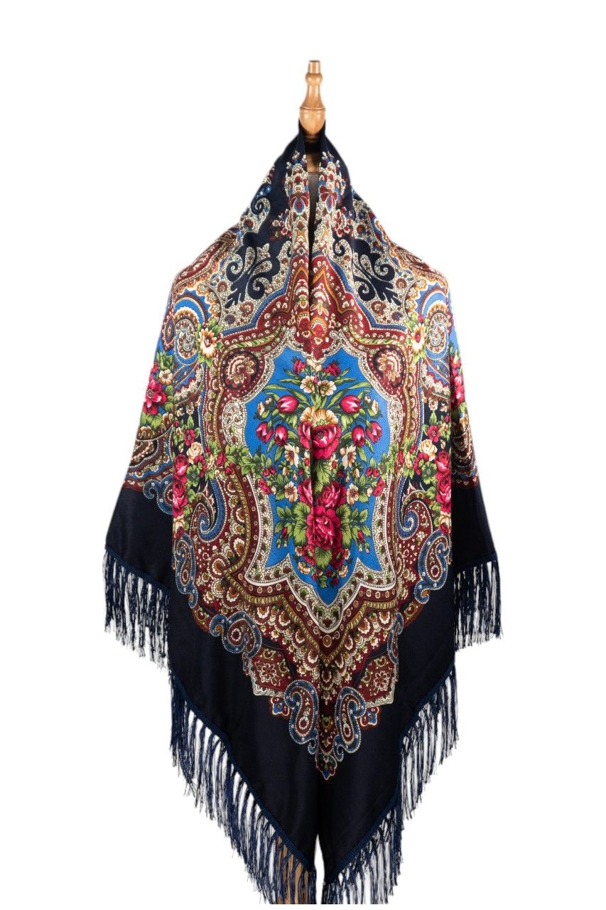 D' Daniela - Julia Womens Cotton Long Tassel Print Shawl