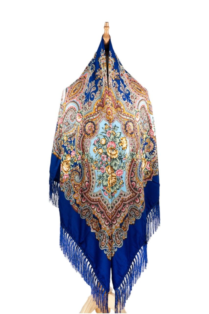 D' Daniela - Natalya Womens Cotton Long Tassel Print Shawl