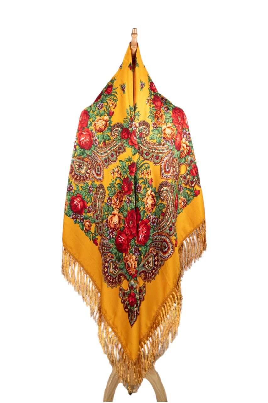 D' Daniela - Angela Womens Cotton Long Tassel Print Shawl