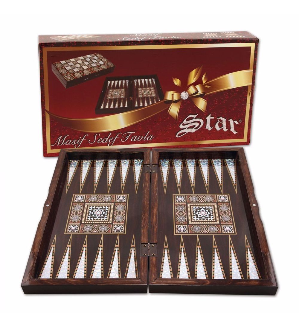 Star Games - Mother Of Pearl Backgammon Board Game - L