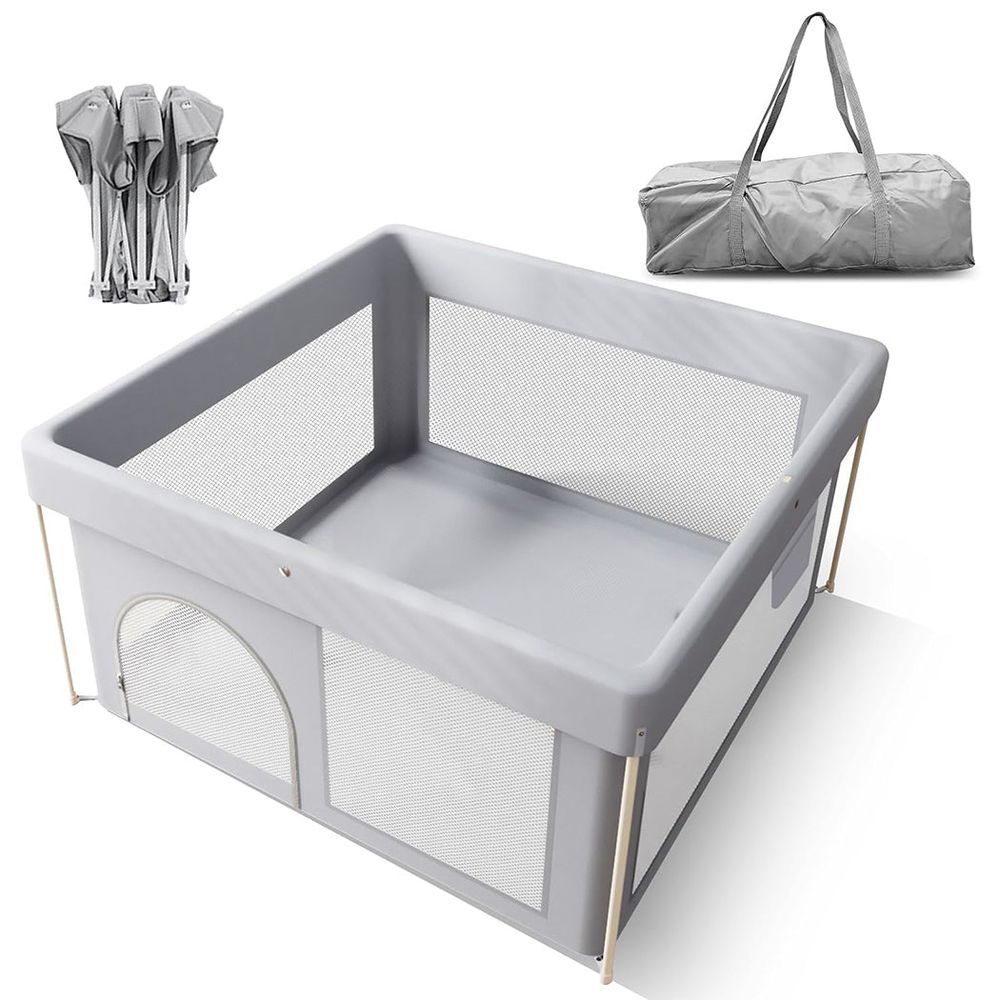 HOCC - Foldable Baby Playpen - Light Grey