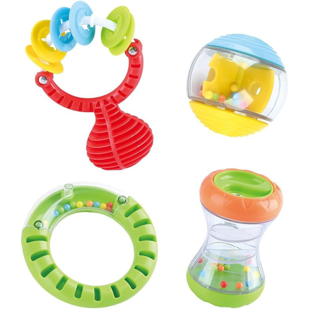 Happy Kids - Playgo Baby Sensory Shaker Rattle Set - 4 Pcs