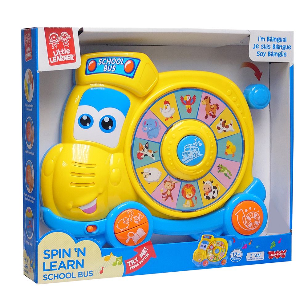 Happy Kids - Spin 'N Learn School Bus Early Learning Toy