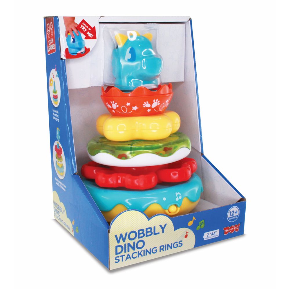 Happy Kids - Little Learner Wobbly Dino Stacking Rings Toy Set