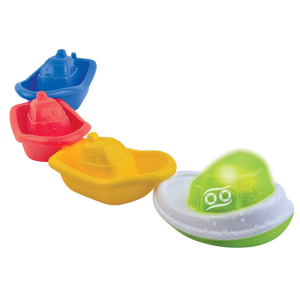 Happy Kids - Little Learner Bath Stacking Light-Up Boat Set - 4pcs