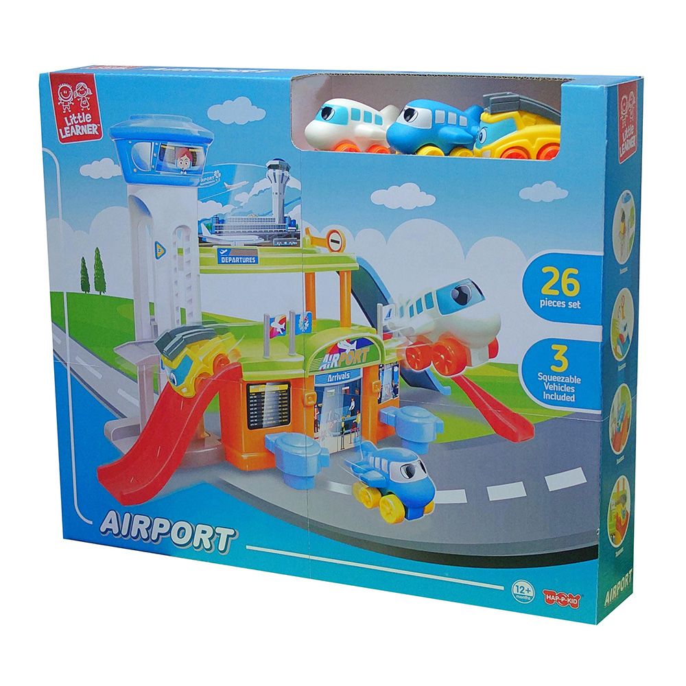 Happy Kids - Little Learner Airport Vehicle Playset - 26pcs