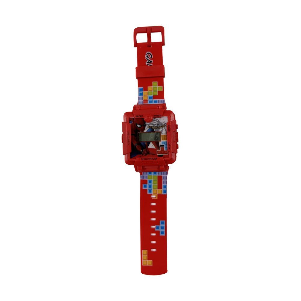 Disney - 2-In-1 Digital LED Watch And Gaming - Spiderman - Red