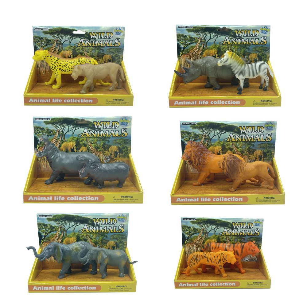 Galaxy Toys - Wild Safari Animal - Style May Vary - 2 Pcs - 15cm