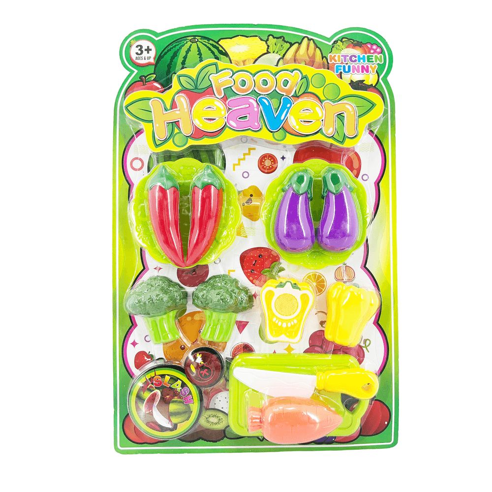 Galaxy Toys - Food Heaven Cutting Fruit And Vegetable Playset - 13 Pcs