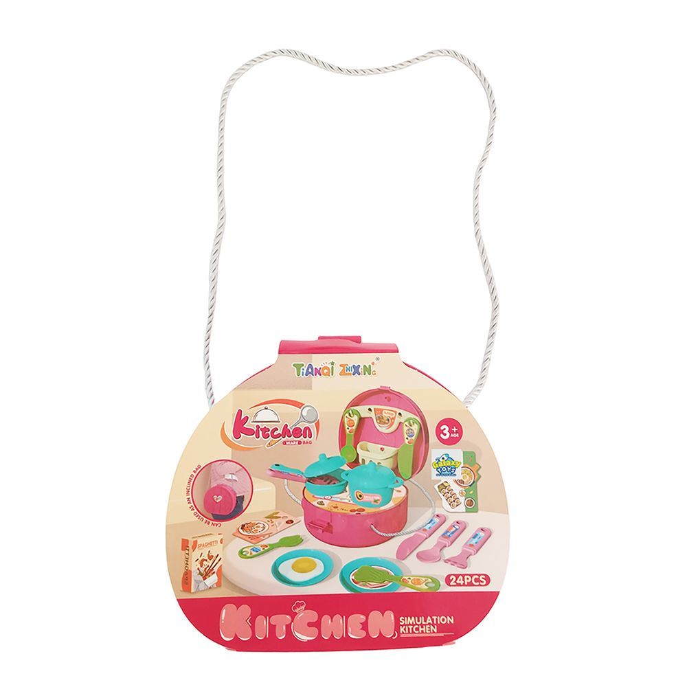 Galaxy Toys - Portable Cooking Kitchen Shoulder Bag Play Set - Pink