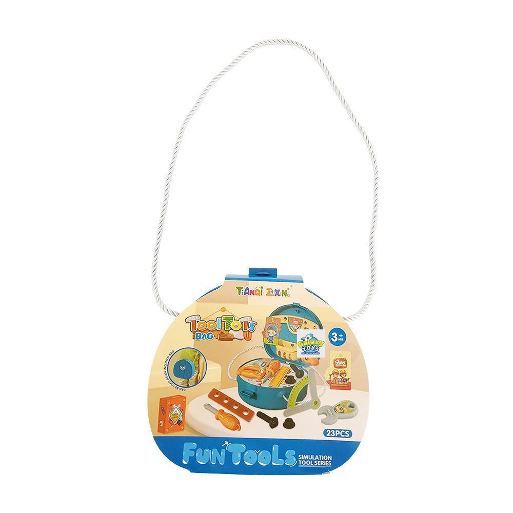 Galaxy Toys -  Complete Construction Tools Bag Play Set - Blue