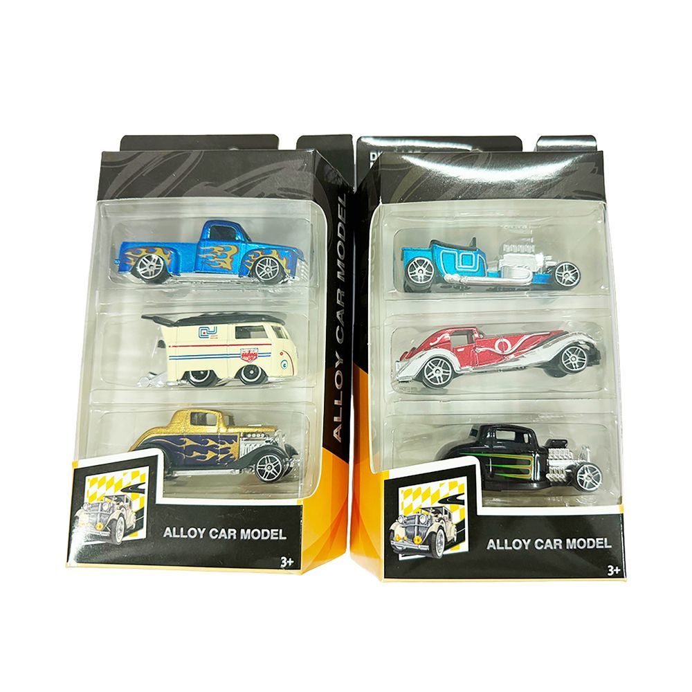 Galaxy Toys - Die-Cast Alloy Model Car Set - Style May Vary - 3 Pcs