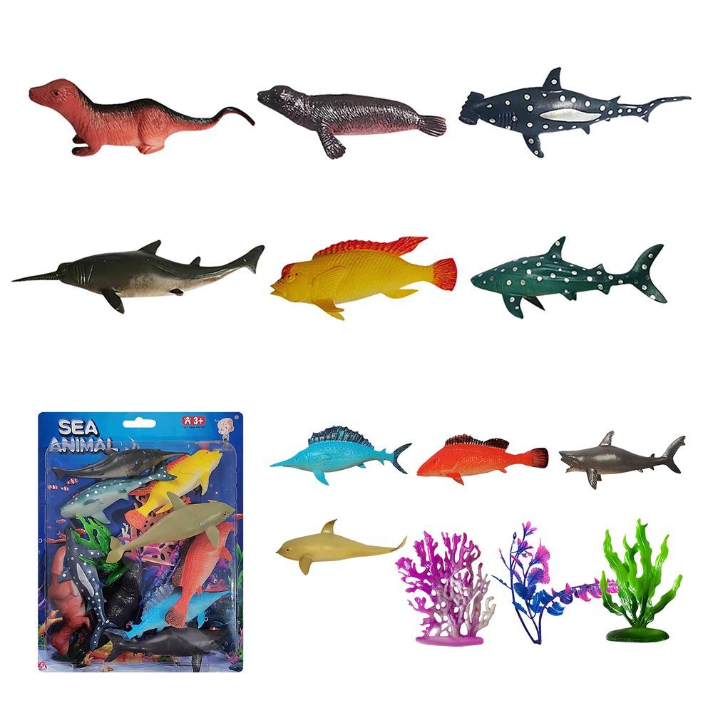 Galaxy Toys - Sea Animal Toy Set - 10 Pcs