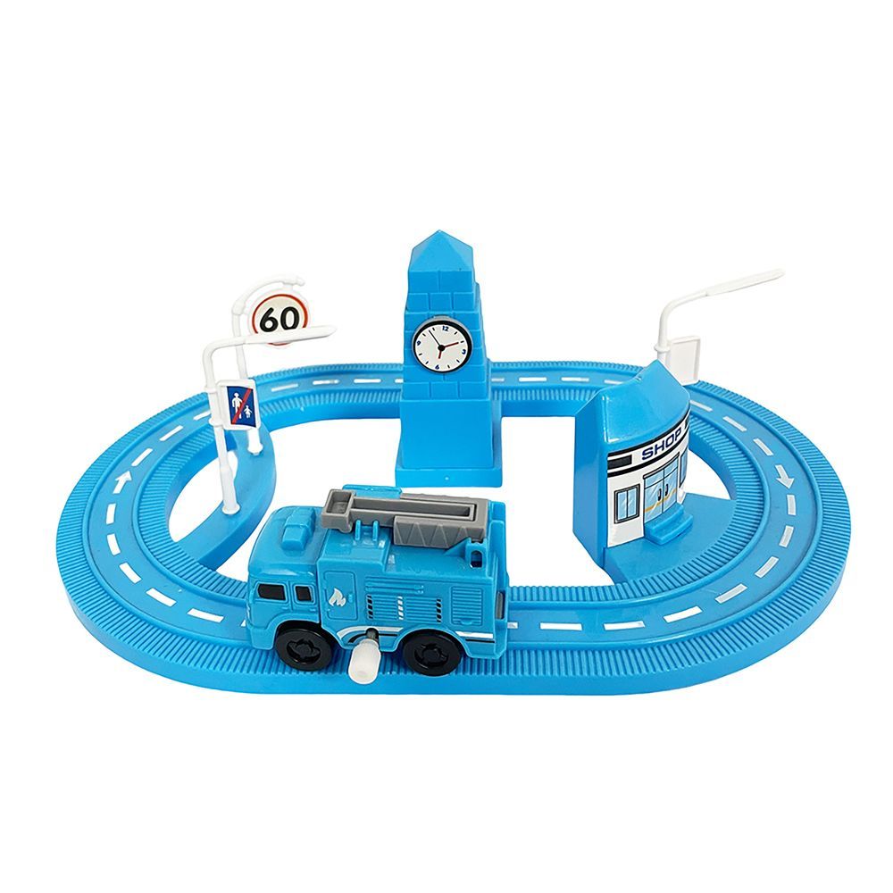 Galaxy Toys - City Street Mini World Upper Chain Vehicle Playset - Blue