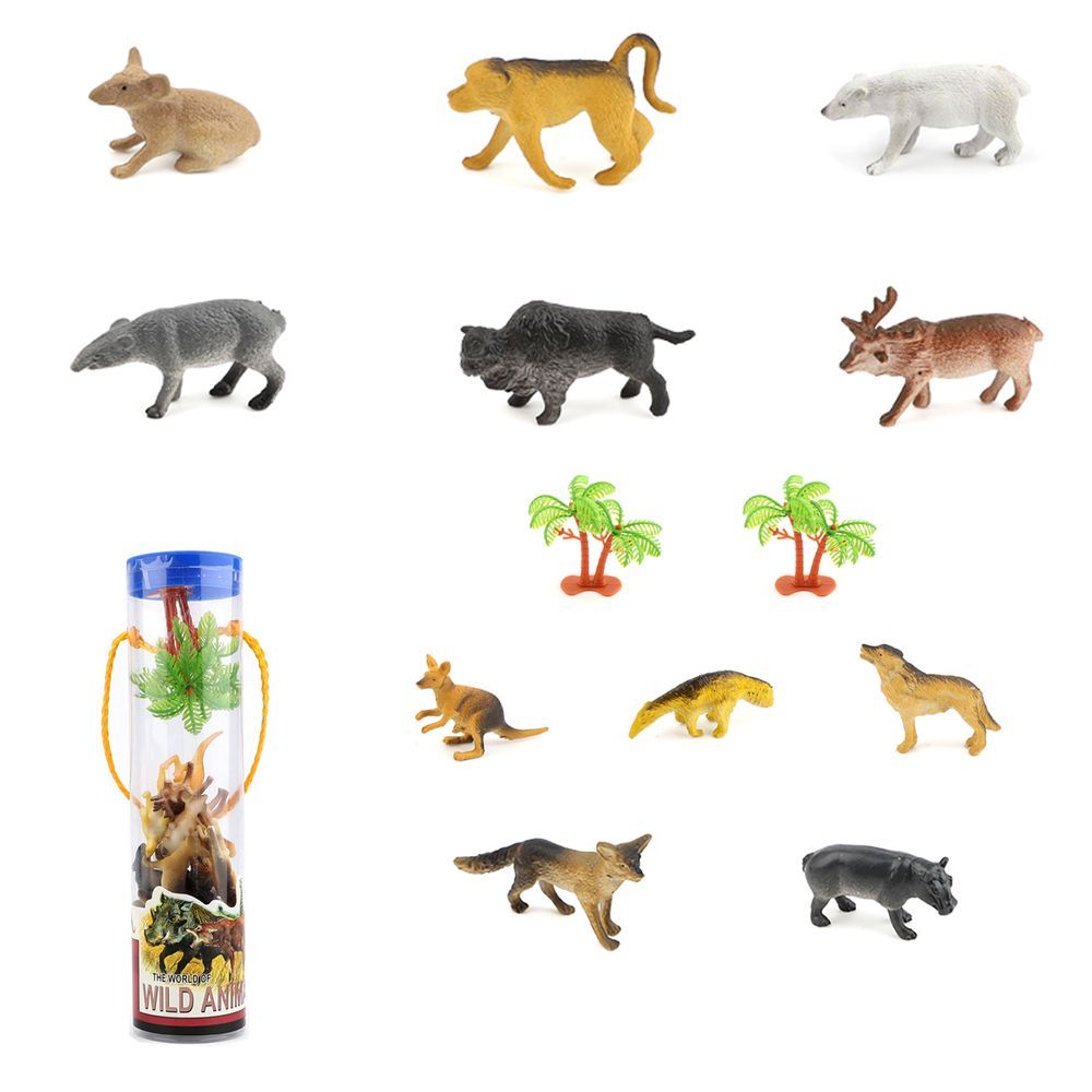 Galaxy Toys - Wild Safari Adventure Animal Set - 14 Pcs