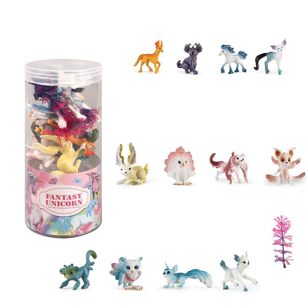 Galaxy Toys - Fantasy Unicorn Animal Playet - 14 Pcs