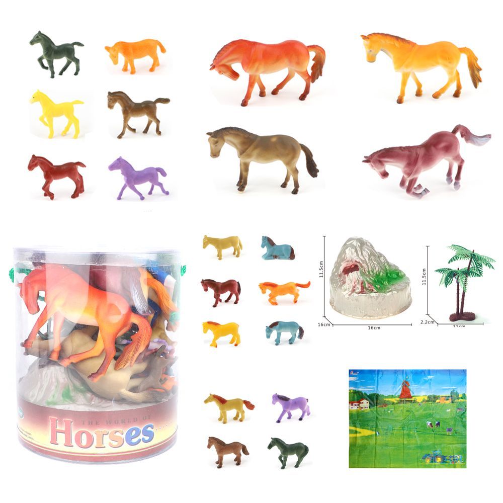 Galaxy Toys - Enchanted Horses Ranch Set - 22 Pcs