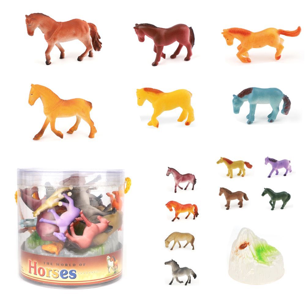 Galaxy Toys - The World of Horses Set - 14 Pcs