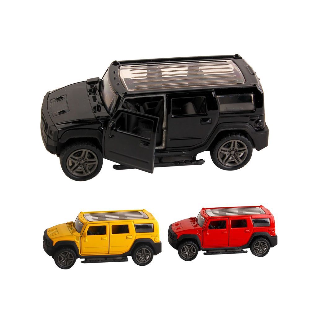 Galaxy Toys - 1/32 Hummer H1 Pull Back Die-Cast Car - 10-15 cm - Color May Vary - 1 Pc