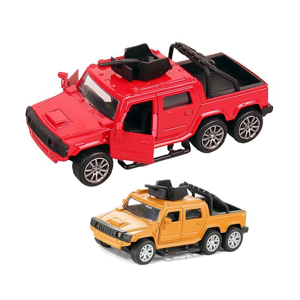 Galaxy Toys - 1/32 Hummer H1 6x6 Pull Back Die-Cast Car - 10-15 cm - Color May Vary - 1 Pc