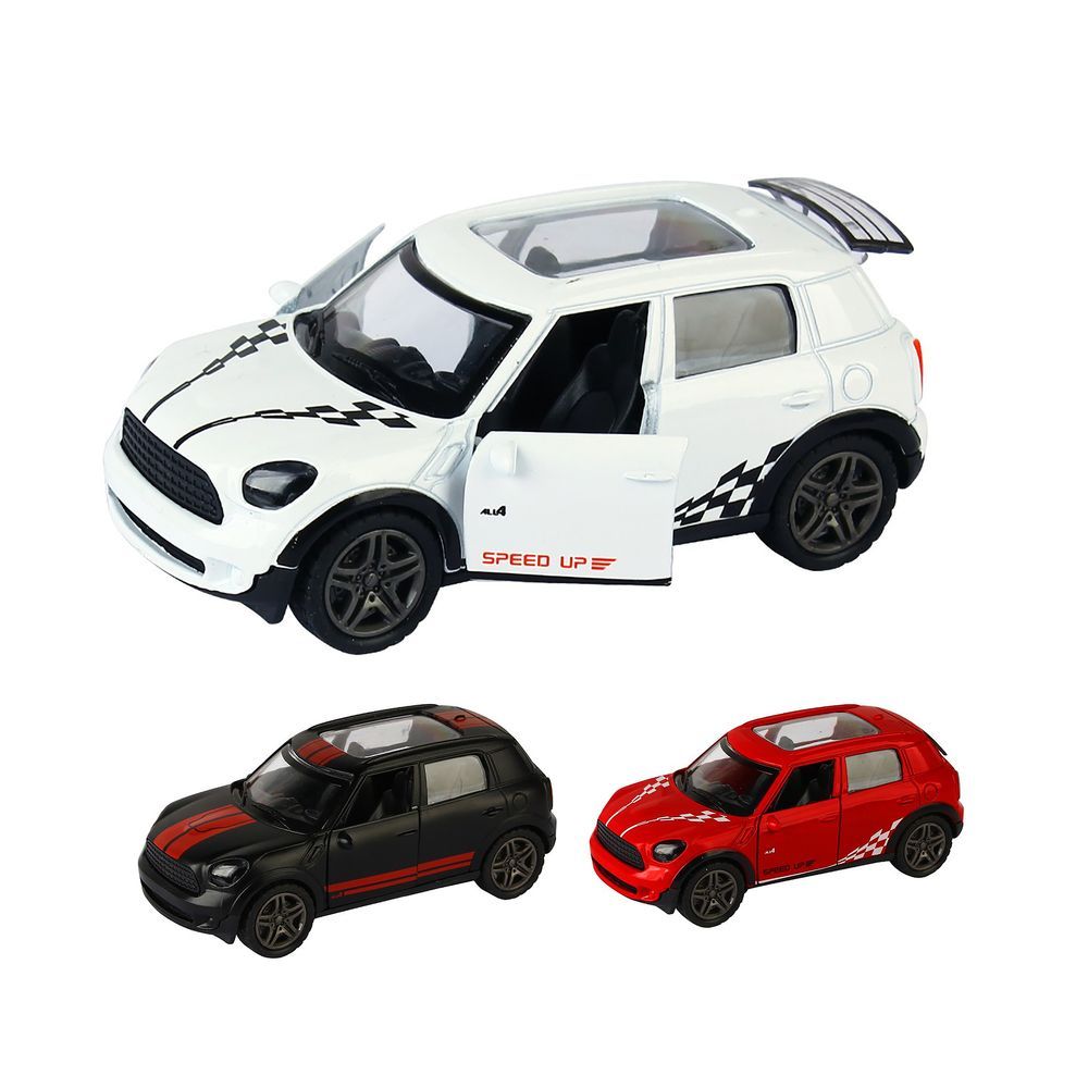 Galaxy Toys - 1/32 Mini Cooper Pull Back Die-Cast Car - 10-15 cm - Color May Vary - 1 Pc