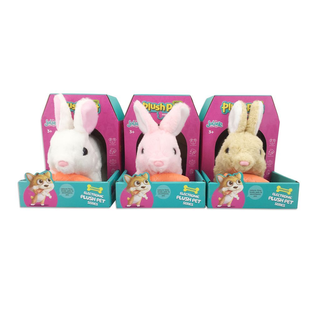 Galaxy Toys - Electronic Plush Pet Rabbit Playset - Color May Vary - 1 Pc