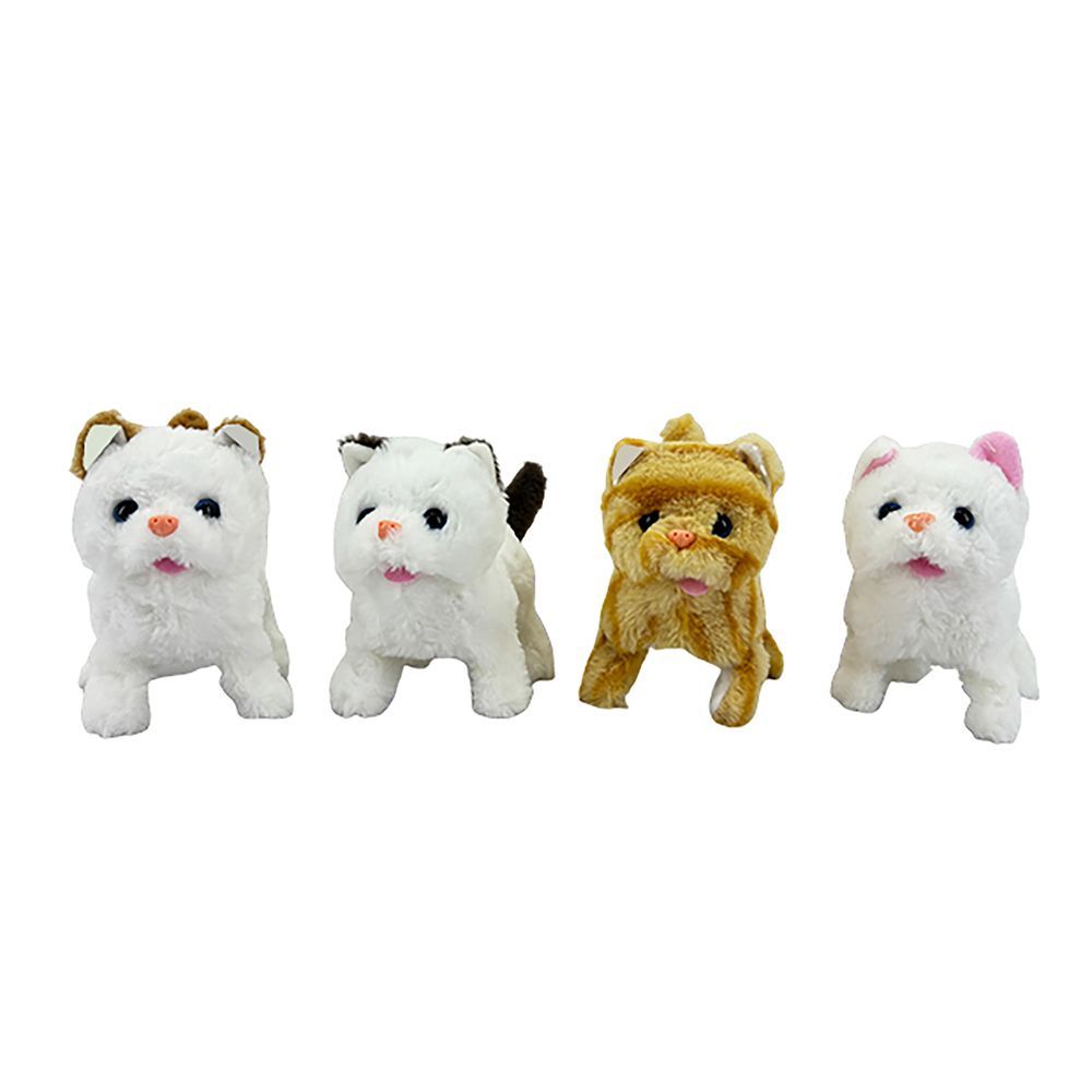 Galaxy Toys - Electronic Walking Plush Cat - Color May Vary - 1 Pc