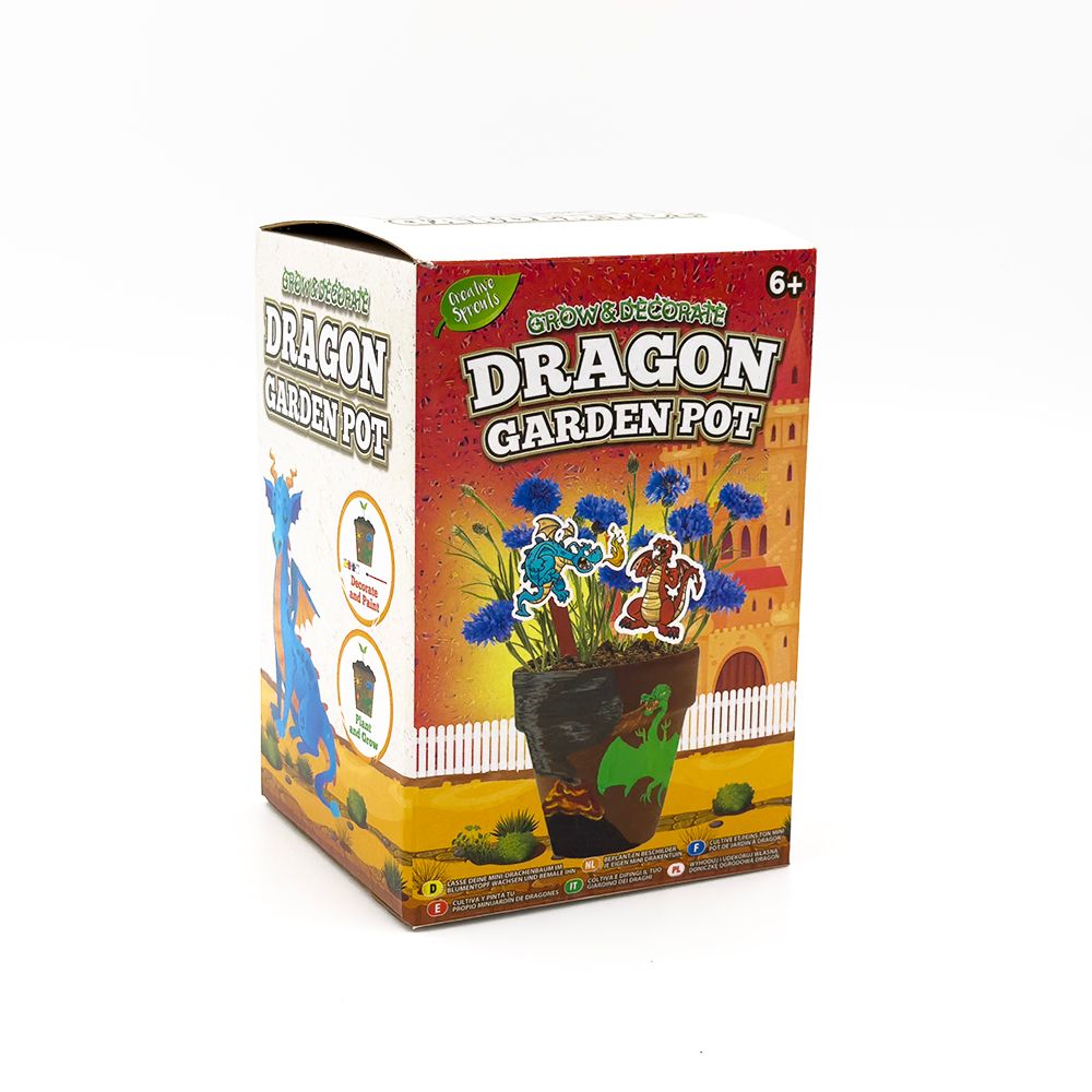 RMS - Grow, Paint, And Decorate Mini Dragon Garden Pot 1pc - Assorted