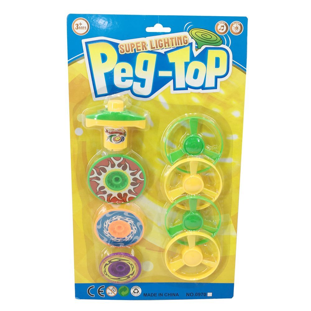 Galaxy Toys - Super Lighting Peg-Top Toy Set - 8 Pcs