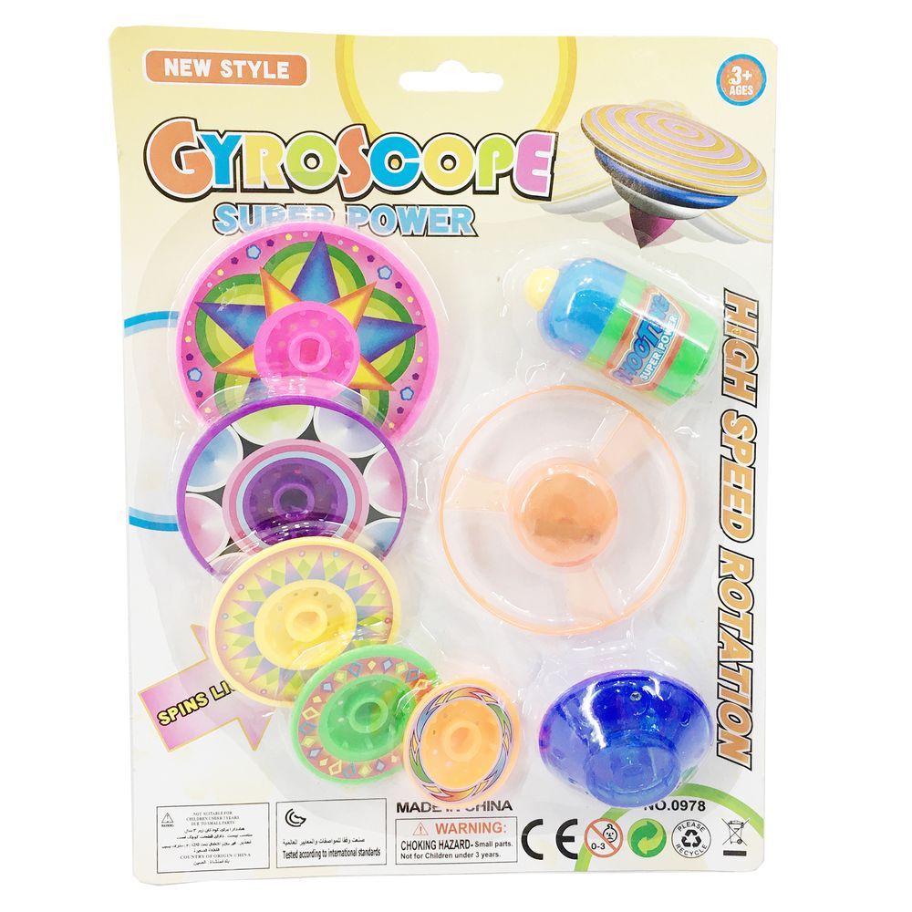 Galaxy Toys - Gyroscope Super Power Spinning Top Toy Set - 8 Pcs