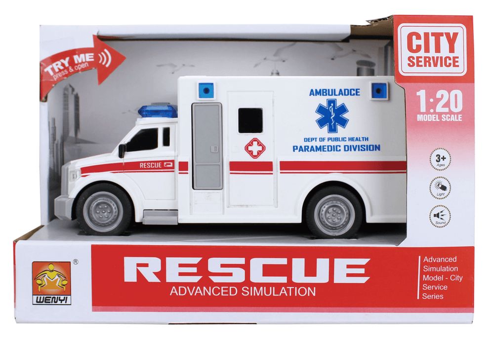 Galaxy Toys - City Service Rescue Ambulance - White