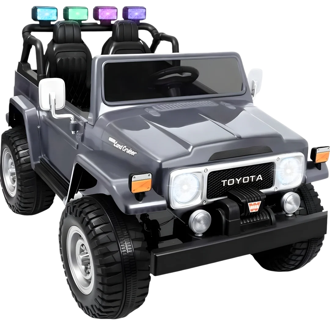 Toyota - 2 Seater Kids Remote Control Ride On Jeep - Grey - 24 V