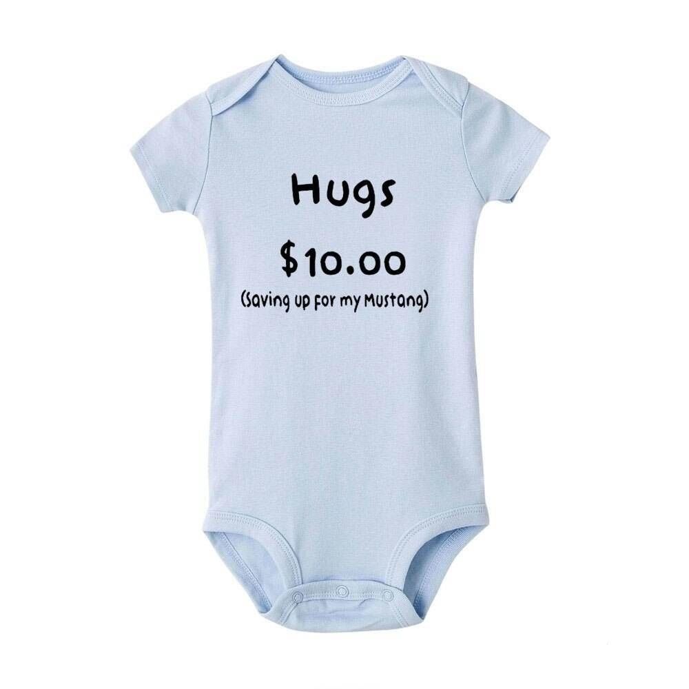 Matching Family Outfits - Unique Gift For Baby Shower - Hugs Baby Romper - Blue