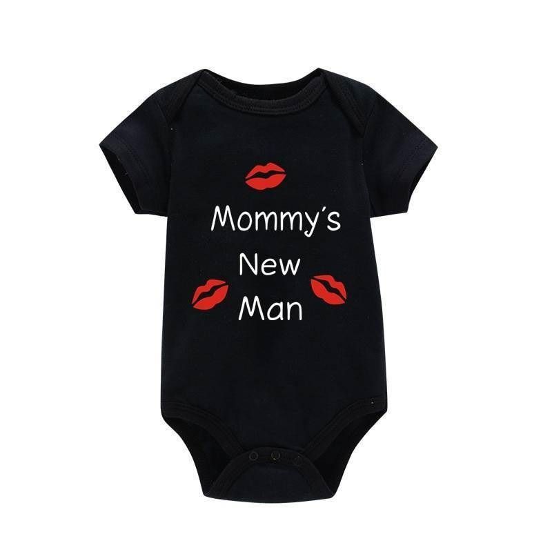 Matching Family Outfits - Baby Romper - Mommy's New Man - Black